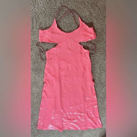 Anthropologie pink sequined gown size large - Picture 4 of 7